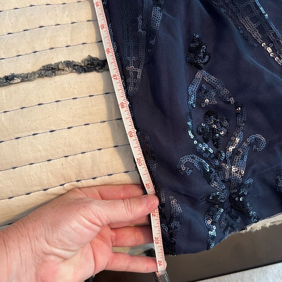 Navy Blue Sequin, special occasion dress. - Picture 3 of 6